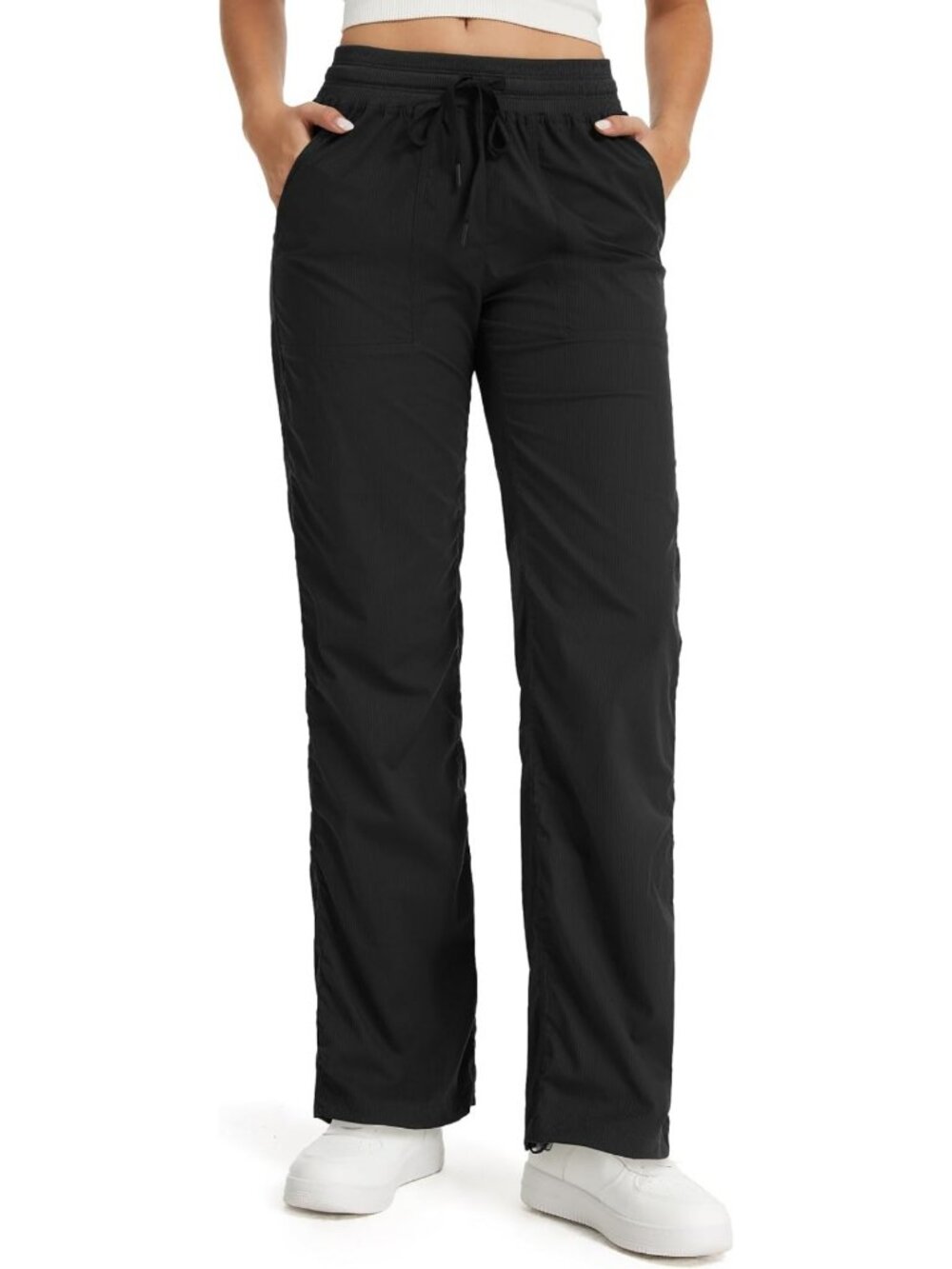 Petite Women's 26"/28" Inseam Lightweight Dance Studio Pants Ruched Travel